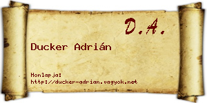 Ducker Adrián névjegykártya